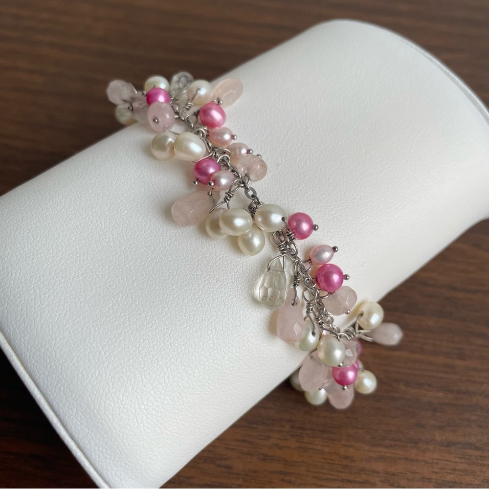 Sterling Silver Pink Bracelet For Breast Cancer Awareness